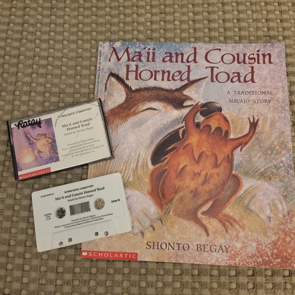 "Ma'ii and Cousin Horned Toad" Book by Shonto Begay with audio cassette